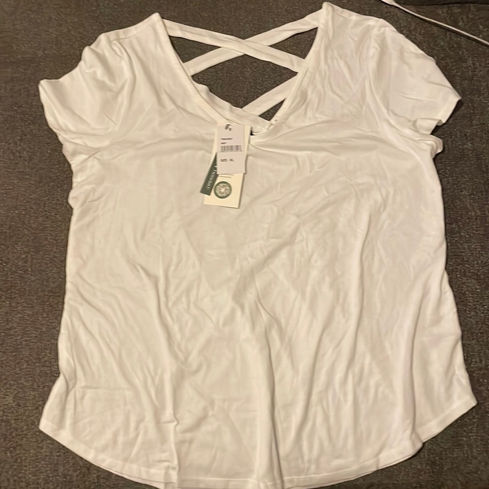 White cross back shirt size XL